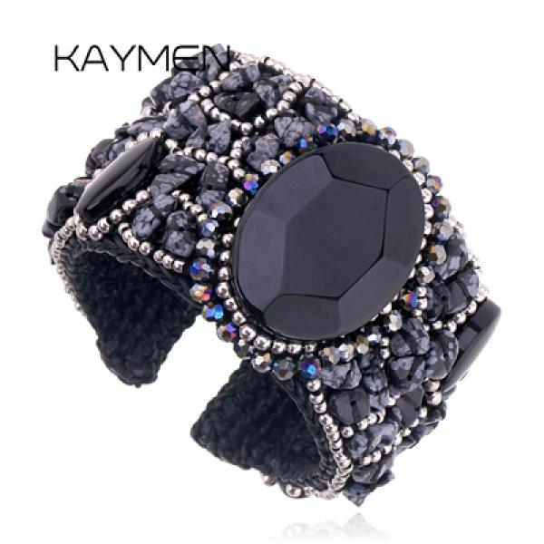 Turquoise Beaded Cuff Bracelet for Women