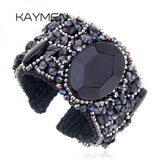 Turquoise Beaded Cuff Bracelet for Women