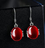 925 Silver Needle Gemstone Earrings