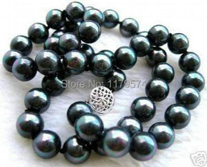10mm Shell Pearl Necklace Round Beads Women Girl Gift Jewelry 18inch