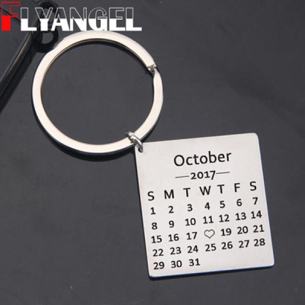 Heart Date Calendar Key Chain For Lover Couple