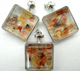 Opal Quartz Turquoise Lapis Gravel Stone Pendant for Jewelry Making