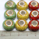 50 Pcs Mixed Color Ceramic DIY Loose Beads, Jewelry Finding