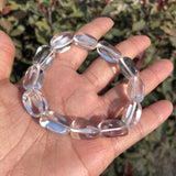 Natural Clear Rock Quartz Bracelet Cube Beads Crystal Healing Stone