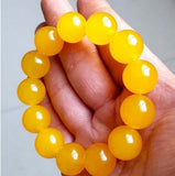 Zheru Agate & Chalcedony Yellow Bead Bracelet