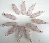 Natural Stone Amethyst Lapis Tiger Eye Opal Crystal Quartz Charm Pendants