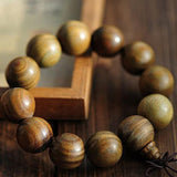 Tibetan Green Sandalwood Bead Buddha Bracelet 20mm Men Gift