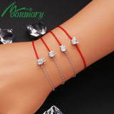925 Silver Zircon Bracelet Red Wire Silver Chain Women's Christmas Gift