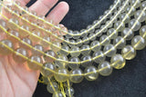 8-14mm High Lemon Quartz Smooth Round Loose Beads