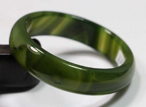 Rare Natural Dark Green Jadeite Stone Bracelet Bangle
