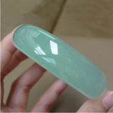 Genuine Green Jade Bangles with Floating Flower, 100% Real Jadeite Jewelry