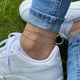 Personalized Name Anklet-Cuban Chain Anklet