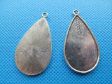 50pcs Raindrop Base Setting Tray Bezel Pendant Charm, fit 20mmx35mm Cabochon