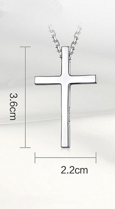 Silver 925 Cross Pendant Necklace for Men Women