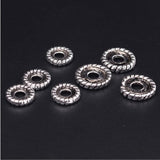 50pcs Antique Silver Tibetan Spacer Beads 8-12mm Metal Charms