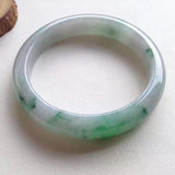 Natural Burmese Jadeite Light Green Flower Bracelet Princess Jewelry