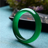 Green Agate Chalcedony Bracelet 54-64mm - Princess Jewelry Gift for Her