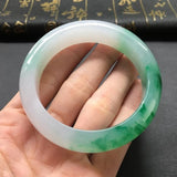 Natural Burmese Jadeite Two-tone Bangle Princess Jewelry Gift