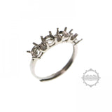 4MM Rose Silver Round CZ Stones Prong Setting 925 Sterling Silver Ring Setting