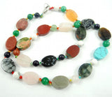 Natural Stone Oval Beads Pendant for Necklace Jewelry Making