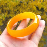 Zheru Natural Agate Chalcedony Yellow 54-64mm Princess Jewelry