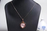 Rose Plated Natural Crystal Powder Love Pendant