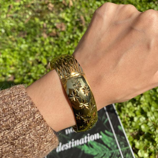 Large Ethiopian Bracelet, Golden Cuff, Unisex, Party Gift Jewelry