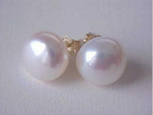 9-10mm Natural South Sea Pearl Stud Earring 14k/20