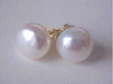 9-10mm Natural South Sea Pearl Stud Earring 14k/20