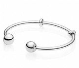 925 Silver Rose Open Bracelet Bangle for Women