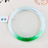 Natural Green Jadeite Bracelet 54-62mm Double Female Jade Gift Certif