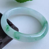 Zheru Jewelry Natural Burmese Emerald Green Flower Bracelet 54mm-64mm
