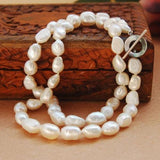 Baroque Pearl Necklace Toggle Clasp Wedding Jewelry