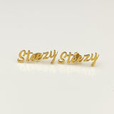 Frosted Name Earrings Stainless Steel Personalized