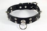 Sexy Harajuku Hot Dark D-round Rivet Necklaces Clear Leather Choker