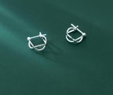 925 Sterling Silver Cross Oval Huggie Earrings