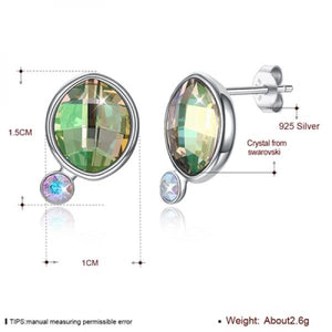 Crystal Stud Earrings S925 Sterling Silver Sparkle Jewelry