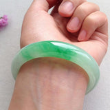 Zheru Pure Natural Myanmar Jade A-Class Light Ice Green Bracelet