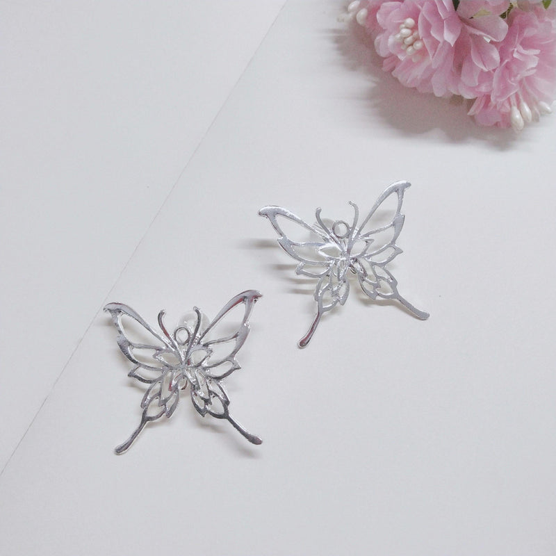 Silver Butterfly Hair Buckle Antique Hair Jewelry