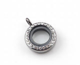 10PCS/lot Mix Colors 20MM Rhinestones Magnetic Memory Floating Locket Pendant