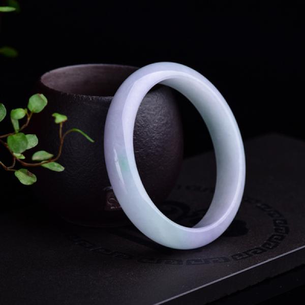 Zheru Jewelry Natural Myanmar Jadeite 54-64mm Light Purple Bracelet