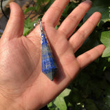Natural Lapis Lazuli Pendulum Divination Pendant Crystal Reiki Healing Stone