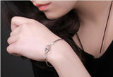 Silver Zircon Heart Charm Bracelet for Women Party Jewelry