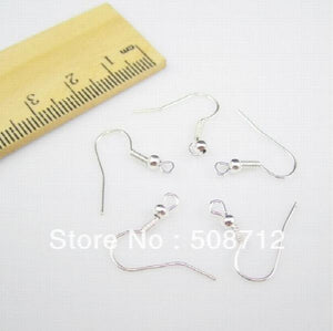 1000Pcs Silver Earring Hook Coil Ear Wire Fit Plated