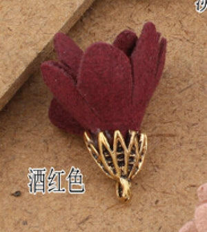 50pcs Alloy Flower Caps Colorful Suede Tassel DIY Jewelry Necklace/Bags Pendants