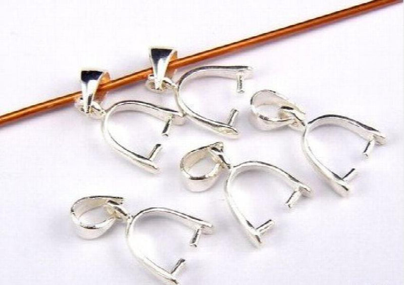 High Solid 925 Silver Pendant Bail, 10pcs/lot Lobster Clasp