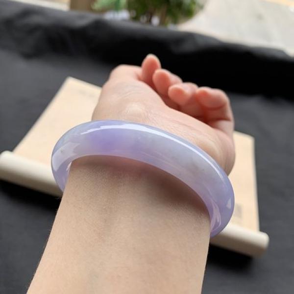 Natural Burmese Jade Light Purple 54-64mm Bracelet Princess Jewelry