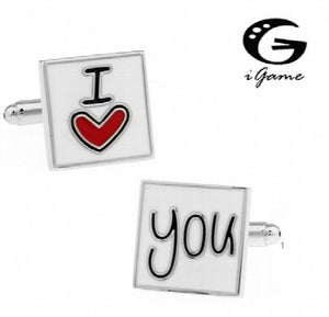 iGame Wedding Cuff Links 'I LOVE YOU'