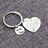 Love You Heart Personality Keychain Calendar Couples Anniversary Gift
