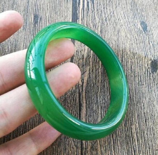 Green Jadeite Bracelet Charm Round Bangle for Women Men